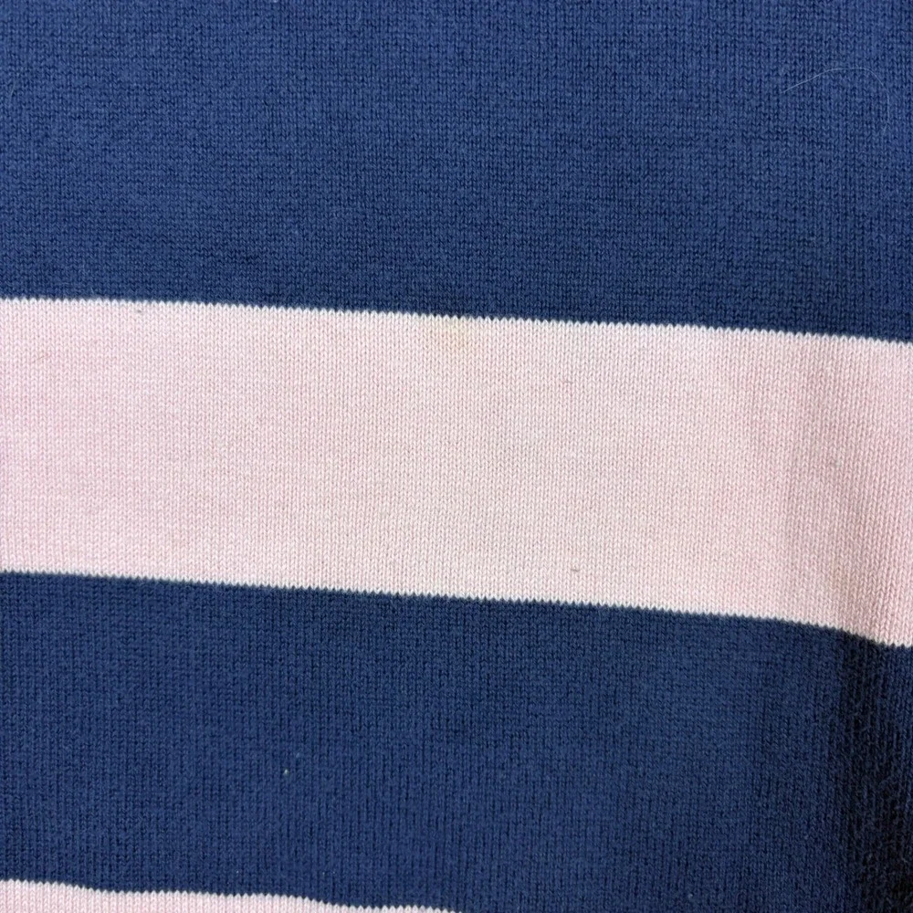 Lilly Pulitzer Girls Navy Blue Pink Striped Bow Knit Sweater Dress Size L 8-10